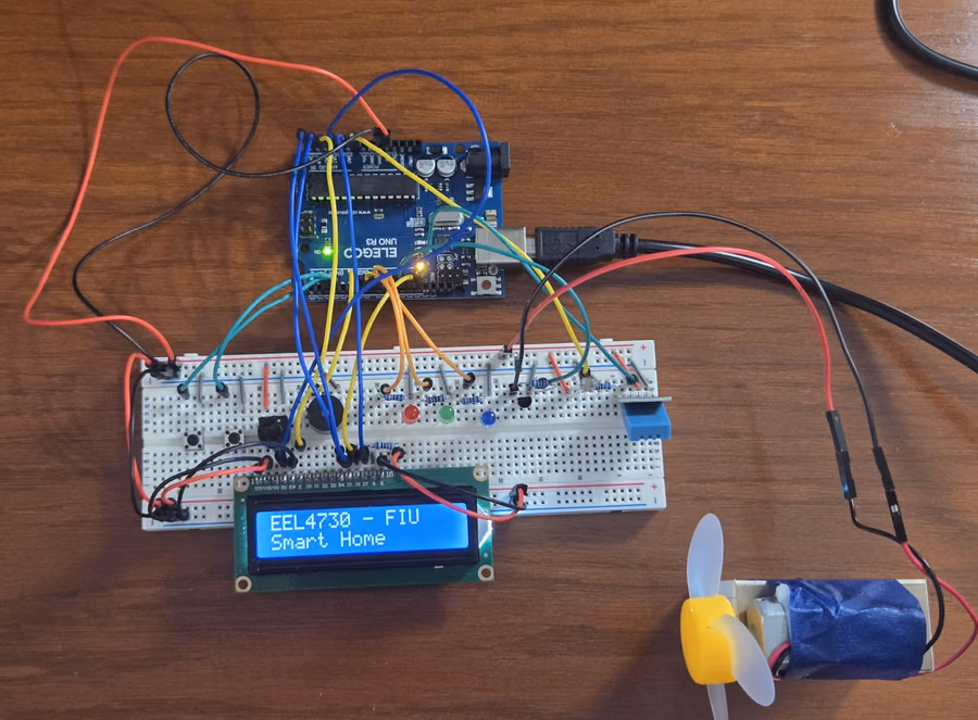 The LCD showing the startup message